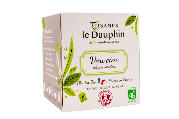 Tisanes Le Dauphin --  Infusion bio verveine origine drôme (origine France) - 20 infusettes