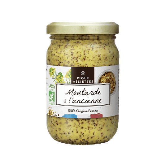 Pique Assiettes -- Moutarde à l'ancienne 100% origine france bio - 200 g